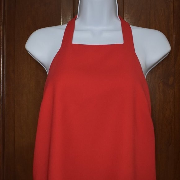Parker Red Cropped Tank Top XS Square Neck Sleeveless Zip Date Night - Picture 10 of 15